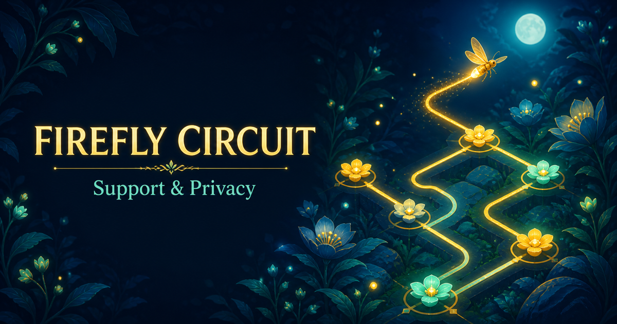 Firefly Circuit glowing route puzzle in an enchanted garden