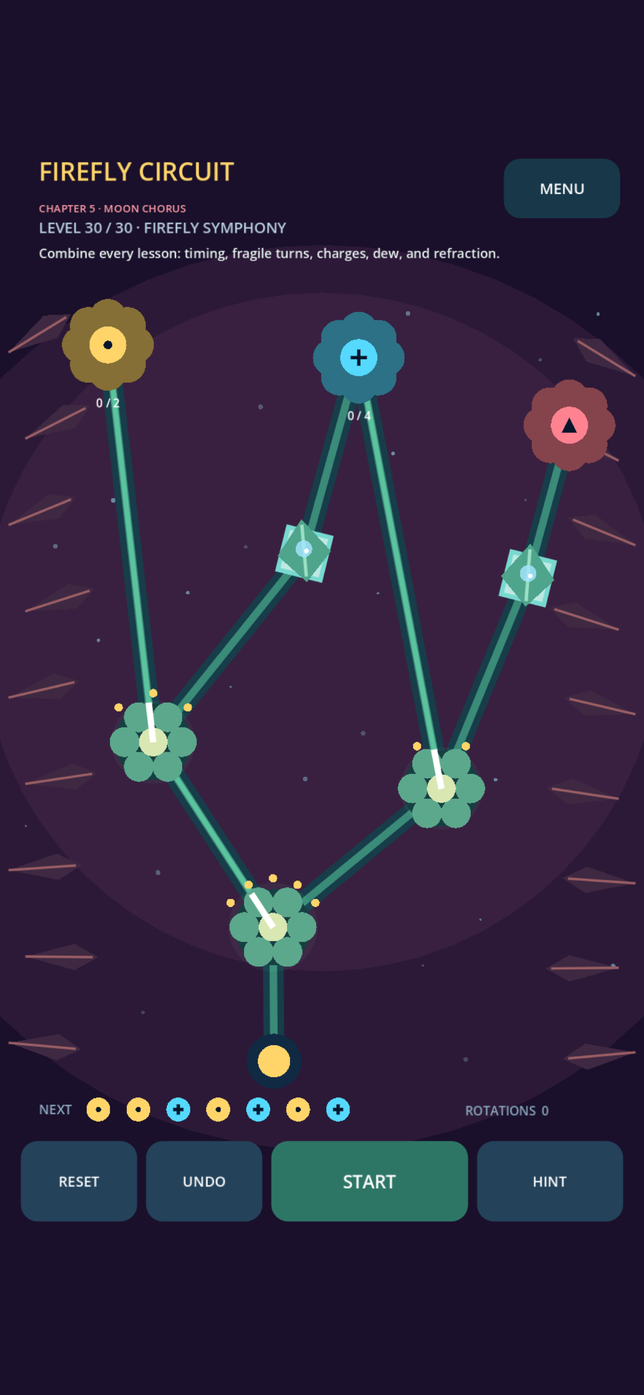 A complex late-game flower circuit